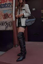 Foster Striped Dickey Jacket in Ivory Black