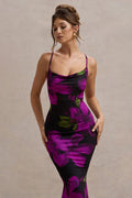 Open-Back Floral Maxi Party Dress
