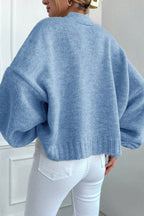 Marled V Neck Bell Sleeve Cardigan