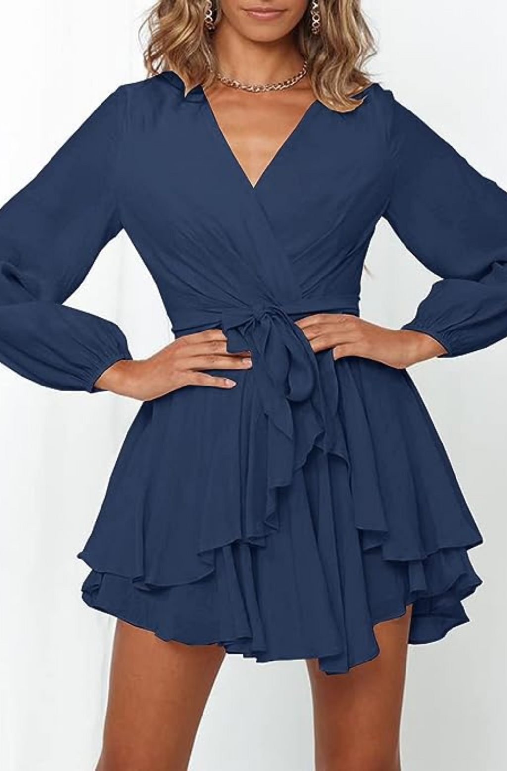 Johana Exclusive Summer Wrap Mini Dress Elevated Occasion Wear