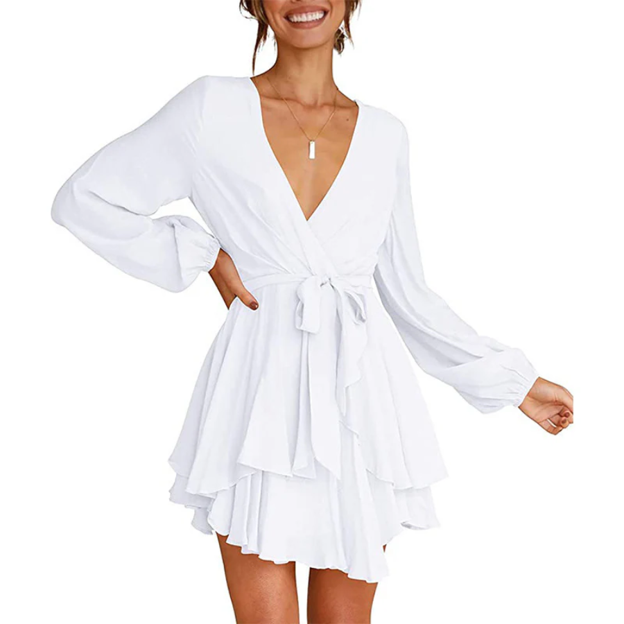 Sara Elevated Summer Wrap Dress Mini Designer Edit
