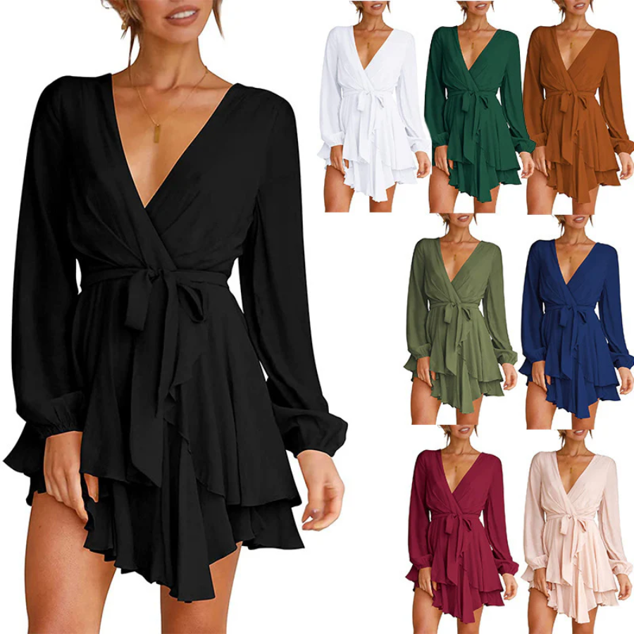 Sara Elevated Summer Wrap Dress Mini Designer Edit