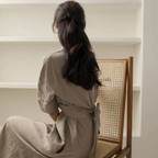 Zulema Statement Long Wrap Dress Midi Everyday Luxe Edit