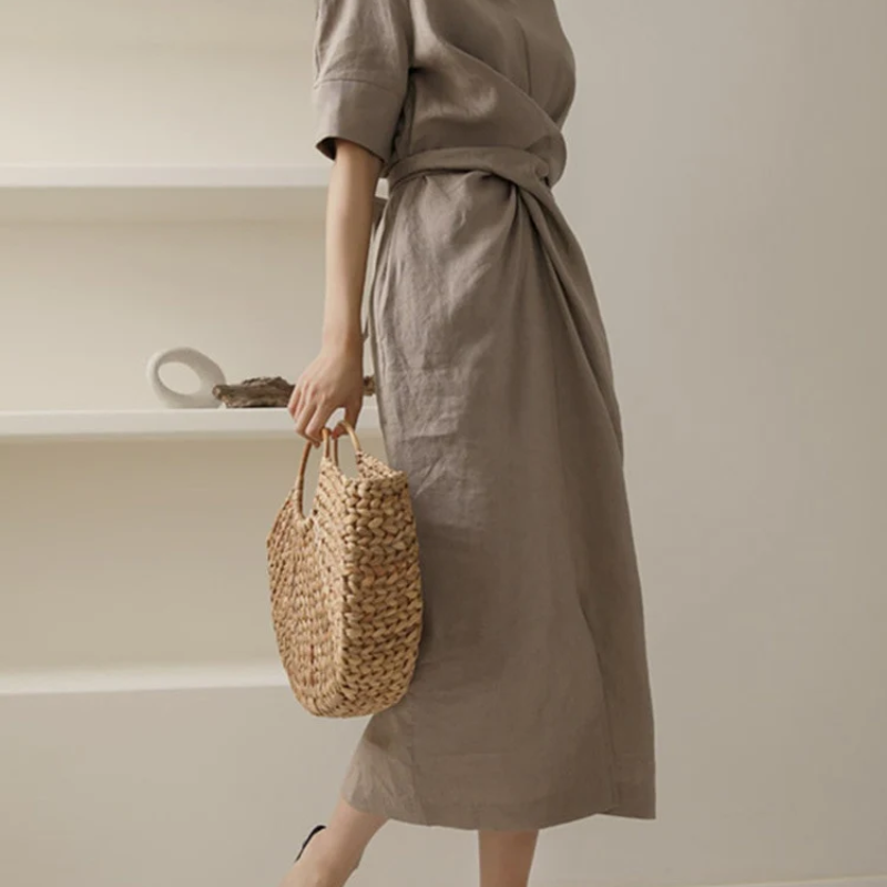 Zulema Statement Long Wrap Dress Midi Everyday Luxe Edit