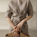 Helena Aesthetic Lange Wrap Dress Midi Premium Wardrobe Essential