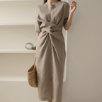 Zulema Statement Long Wrap Dress Midi Everyday Luxe Edit