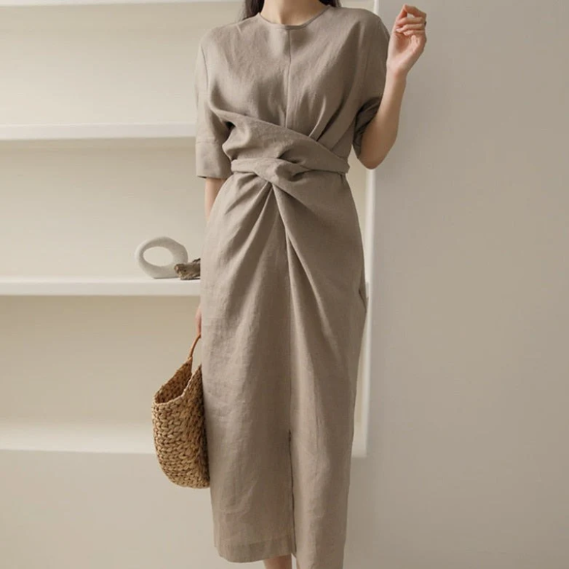 Zulema Statement Long Wrap Dress Midi Everyday Luxe Edit