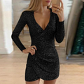 Ivonne Elevated Women's Sequin Wrap Mini Dress Boutique Collection