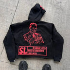Dark Alphabet Graphic Pullover Hoodie