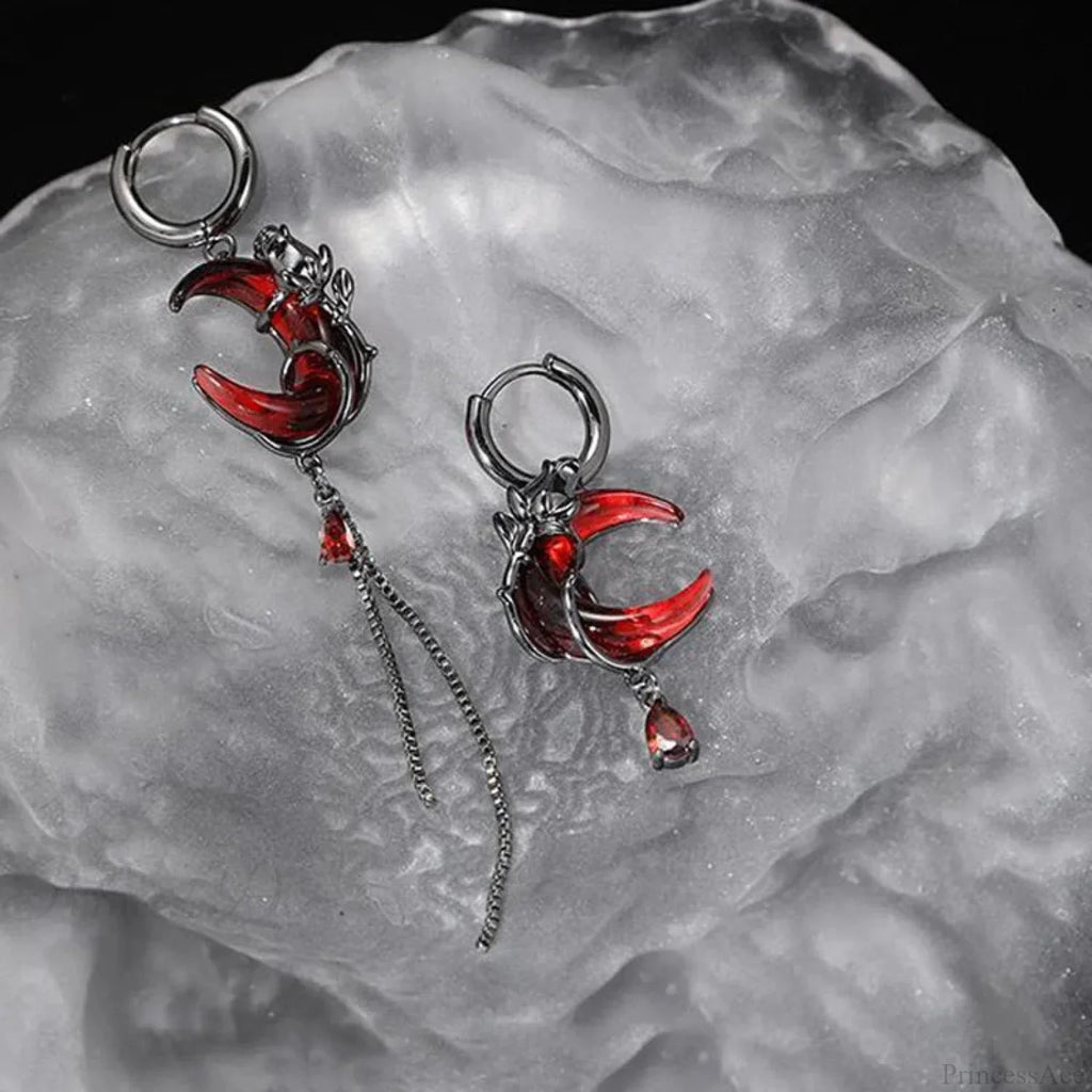 Dark Black Skull Awl Rock Declaration Earring