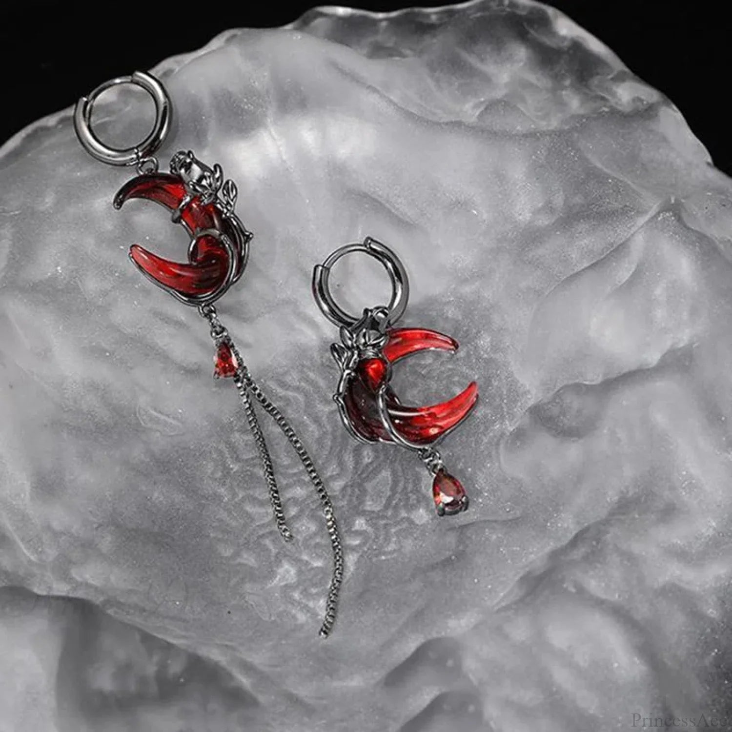 Dark Black Skull Awl Rock Declaration Earring