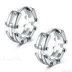 Dark Black Skull Awl Rock Declaration Earring