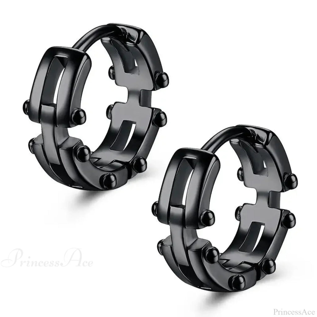 Dark Black Skull Awl Rock Declaration Earring