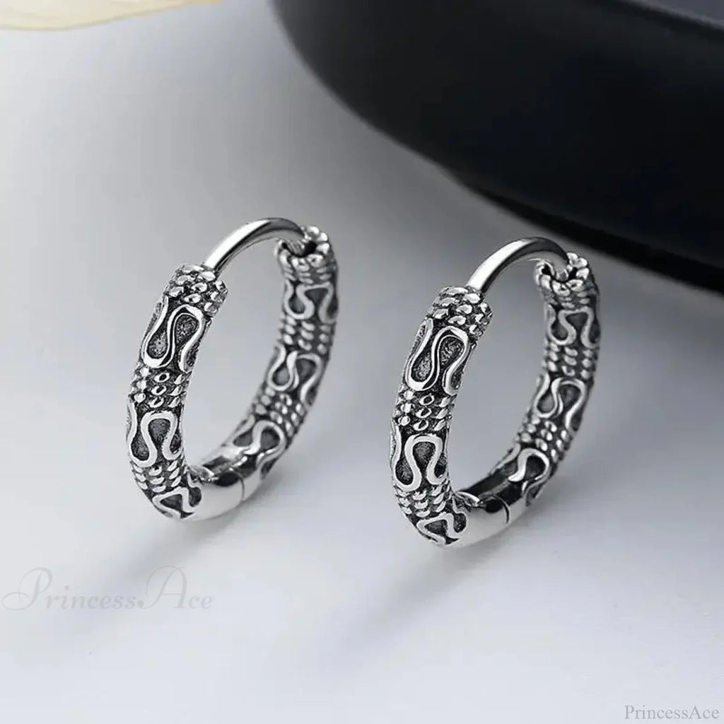 Dark Black Skull Awl Rock Declaration Earring
