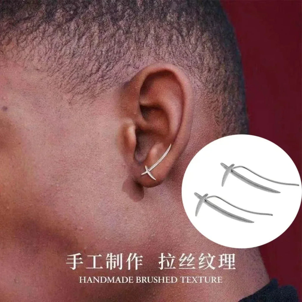 Dark Black Skull Awl Rock Declaration Earring