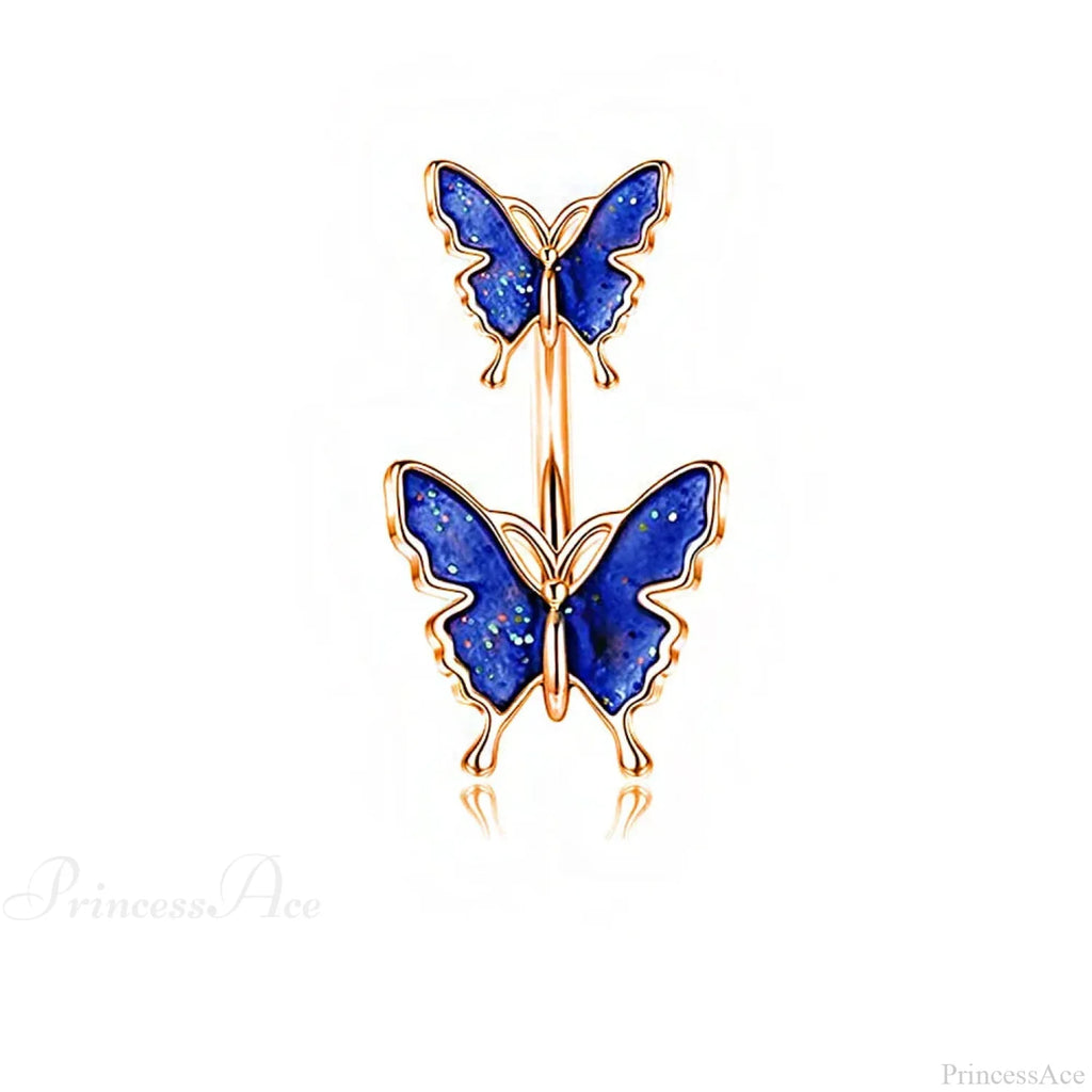 Dark Butterfly Pendant Belly Ring
