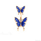 Dark Butterfly Pendant Belly Ring