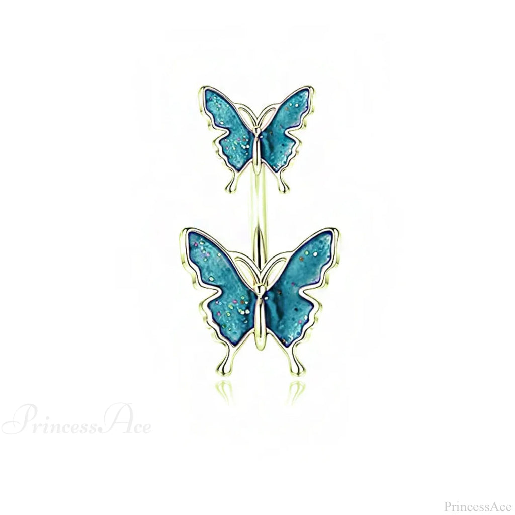 Dark Butterfly Pendant Belly Ring