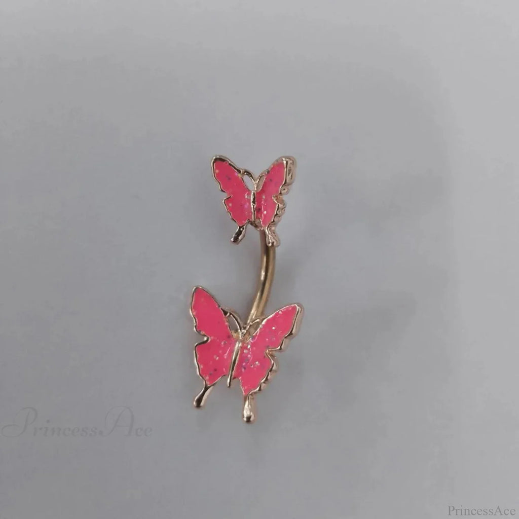 Dark Butterfly Pendant Belly Ring