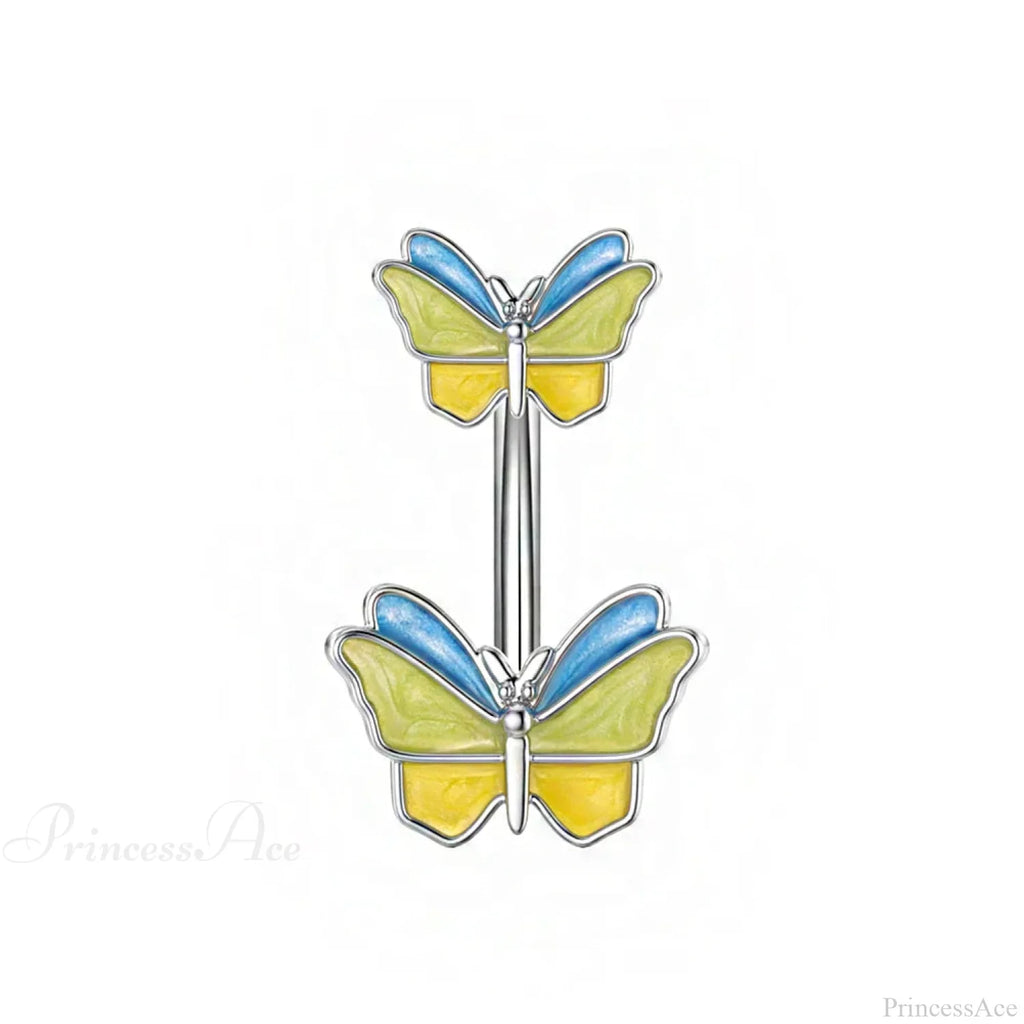 Dark Butterfly Pendant Belly Ring