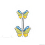 Dark Butterfly Pendant Belly Ring