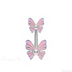 Dark Butterfly Pendant Belly Ring