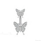 Dark Butterfly Pendant Belly Ring