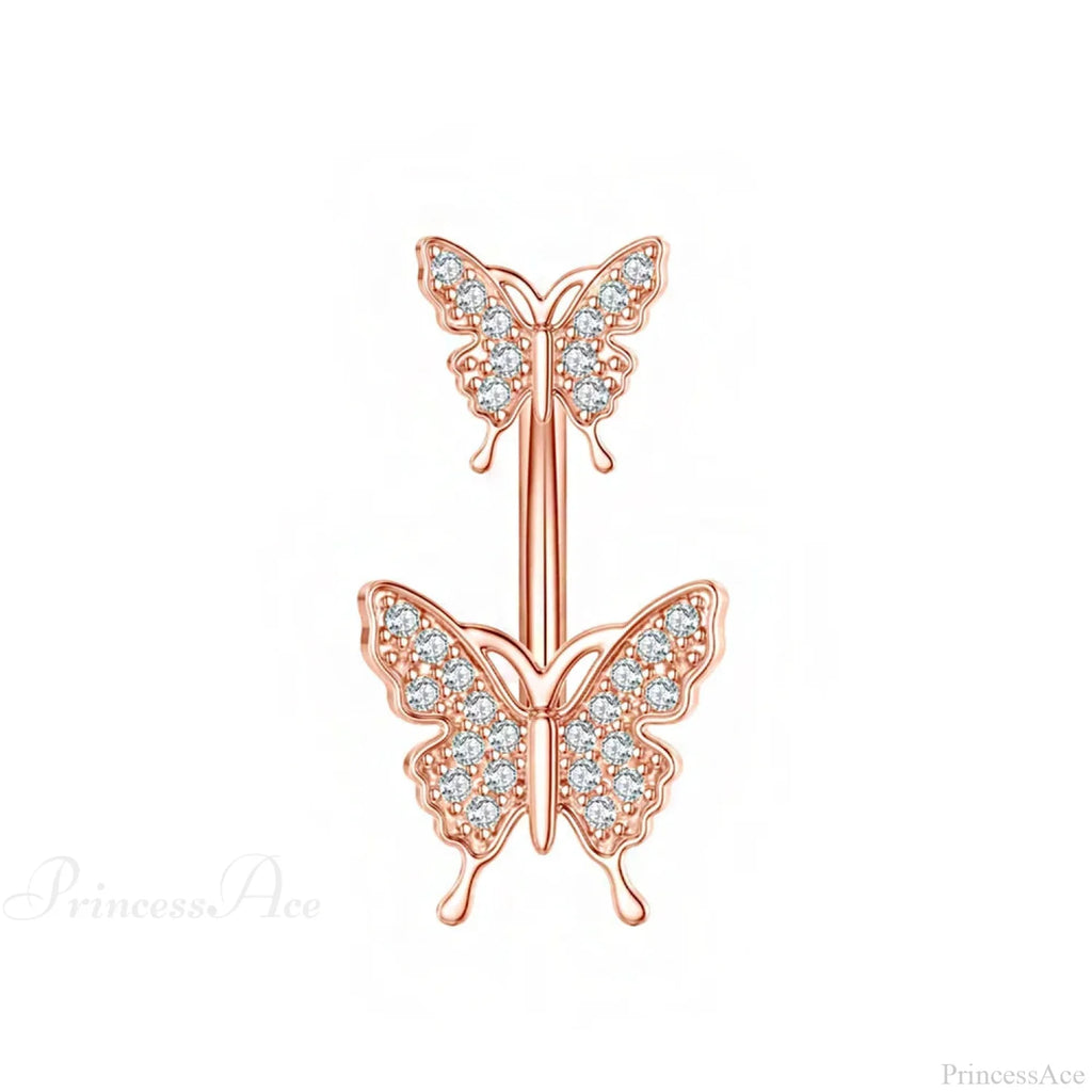 Dark Butterfly Pendant Belly Ring