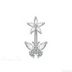 Dark Butterfly Pendant Belly Ring