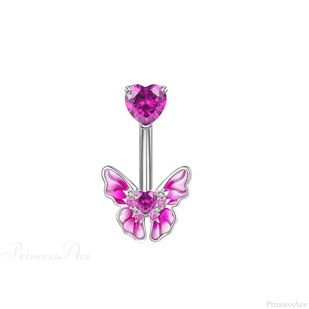 Dark Butterfly Pendant Belly Ring