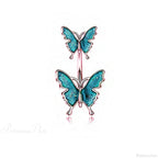 Dark Butterfly Pendant Belly Ring