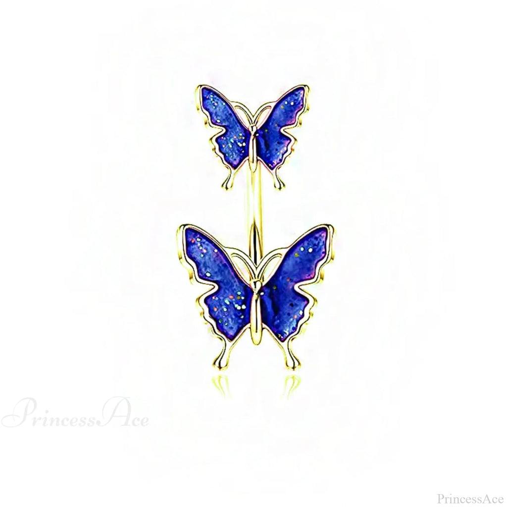 Dark Butterfly Pendant Belly Ring