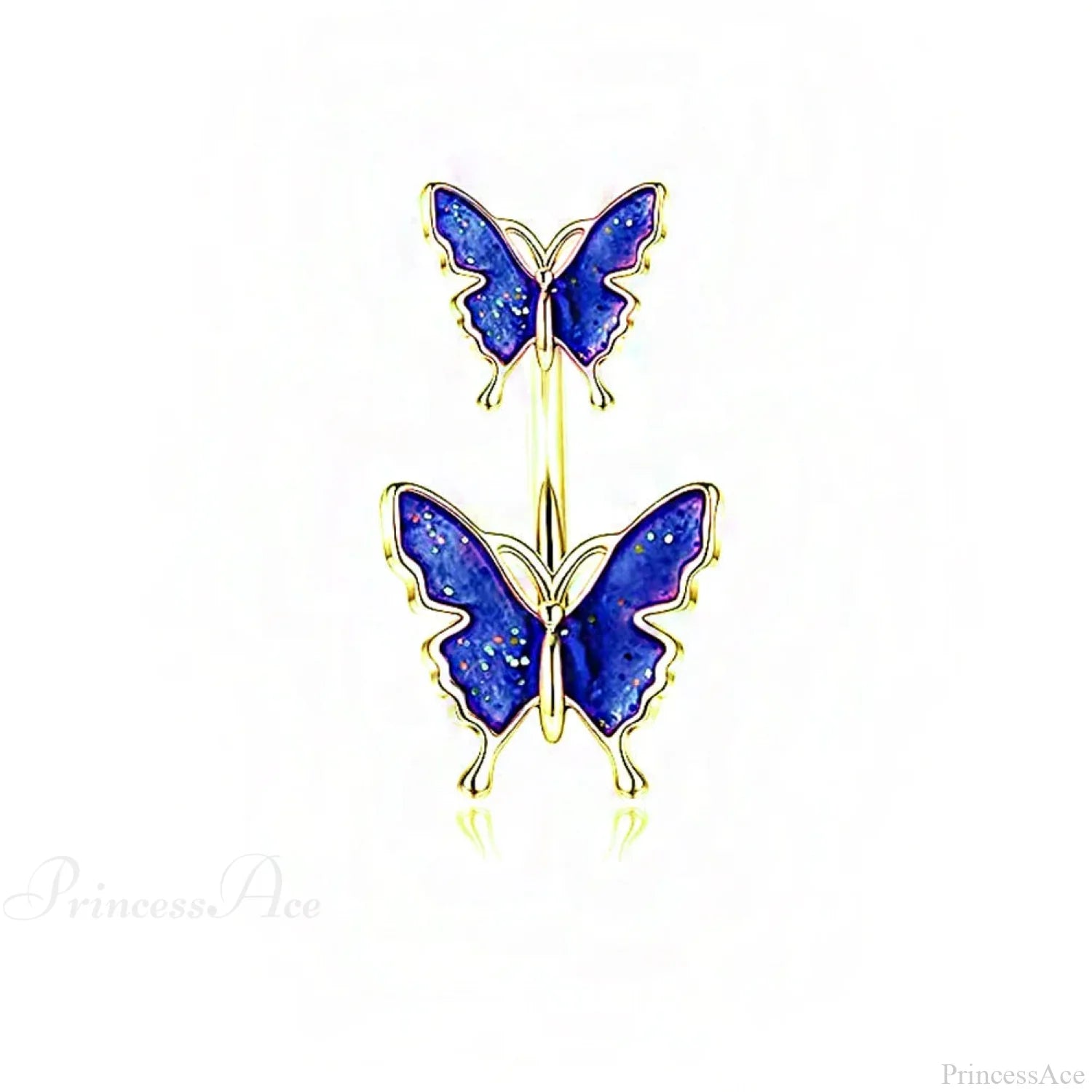 Dark Butterfly Pendant Belly Ring