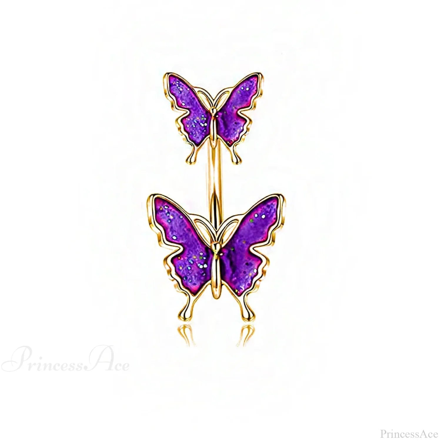 Dark Butterfly Pendant Belly Ring