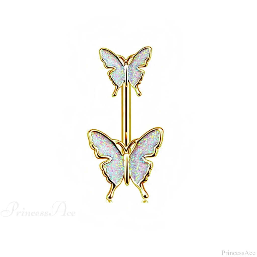 Dark Butterfly Pendant Belly Ring