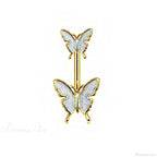 Dark Butterfly Pendant Belly Ring