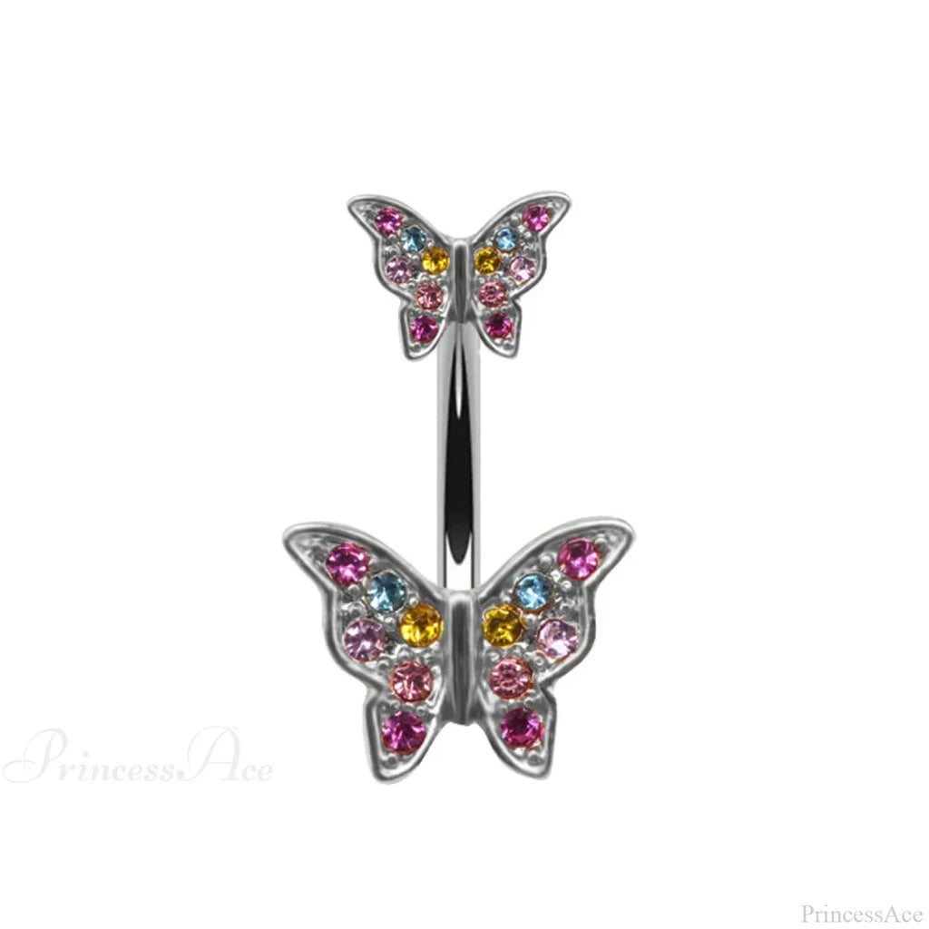 Dark Butterfly Pendant Belly Ring