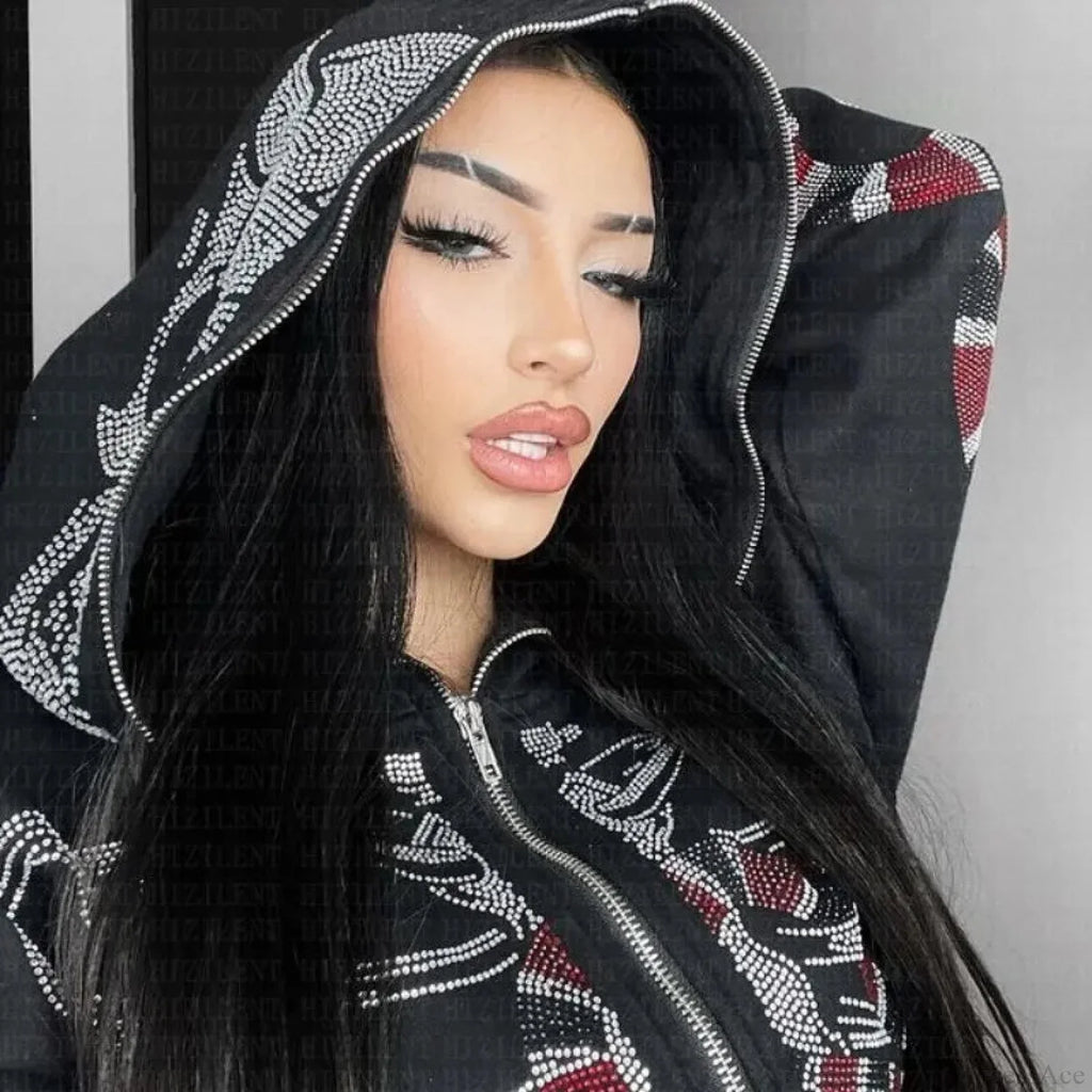 Dark Butterfly Skeleton Zip Jacket