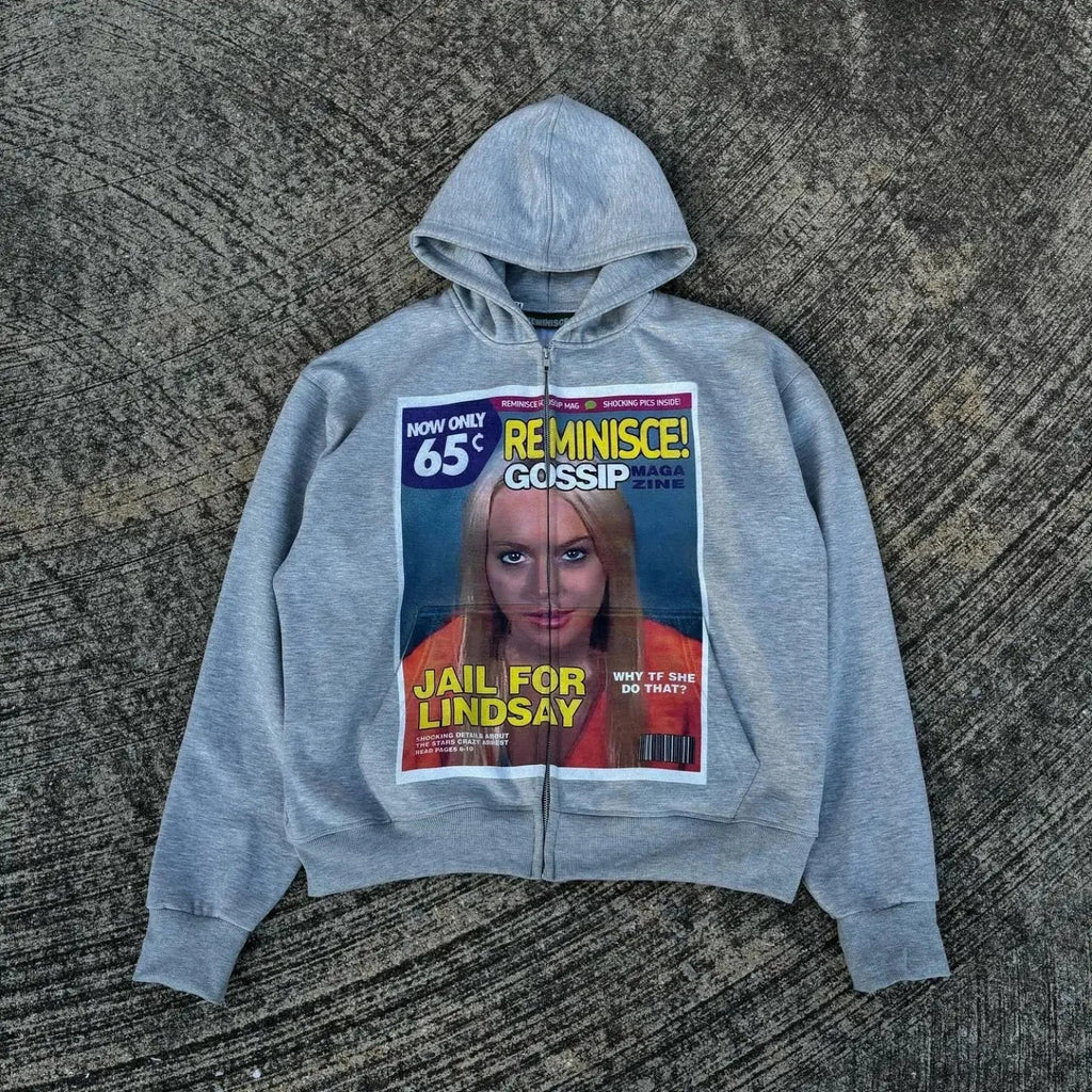Dark Character Pictorial Zip Hoodie