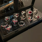 Dark Crimson Crystal Arachnid Celestial Band
