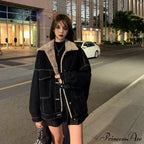 Dark Denim Stylish Fur Lining Jacket