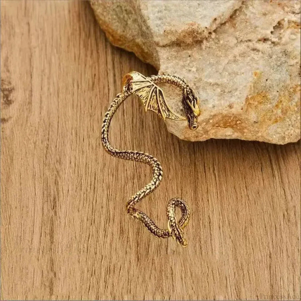 Dark Dragon Envelop Vintage Creature Post Earring