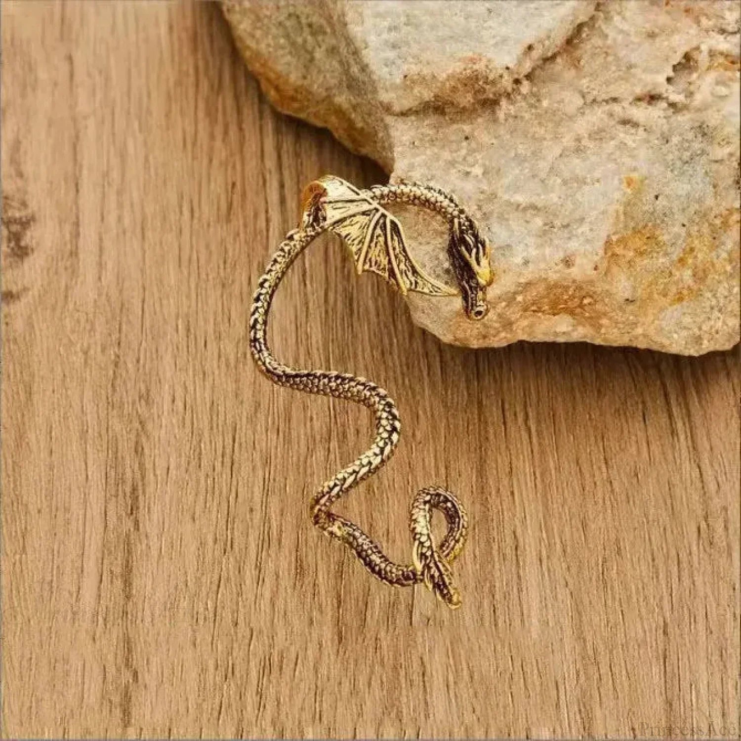 Dark Dragon Envelop Vintage Creature Post Earring