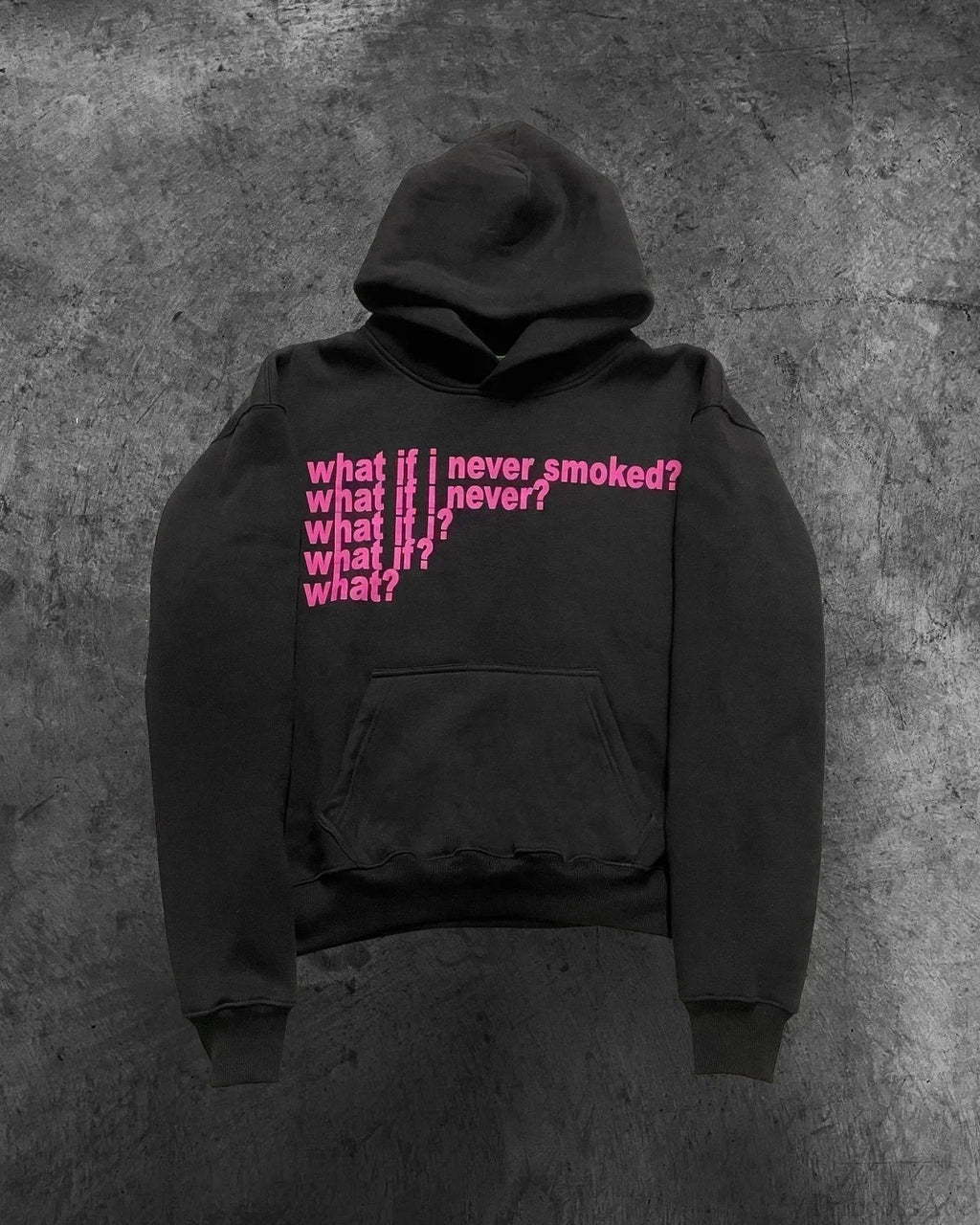 Dark Informal Print Oversized Hoodie