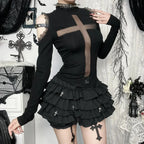 Dark Lace Patchwork Blouse