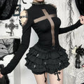 Dark Lace Patchwork Blouse