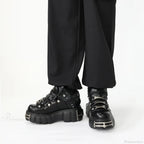 Dark Lace-Up Elevated Ankle Sneaker