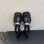 Dark Leather Chunky Sole Sneaker