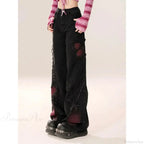 Dark Loose Butterfly Denim Pant
