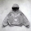 Dark Oversized Design Zip Hoodie